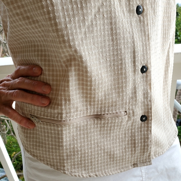 Sleeveless Casual Button Down Shirt by SPORTIF USA - Picture 3 of 14